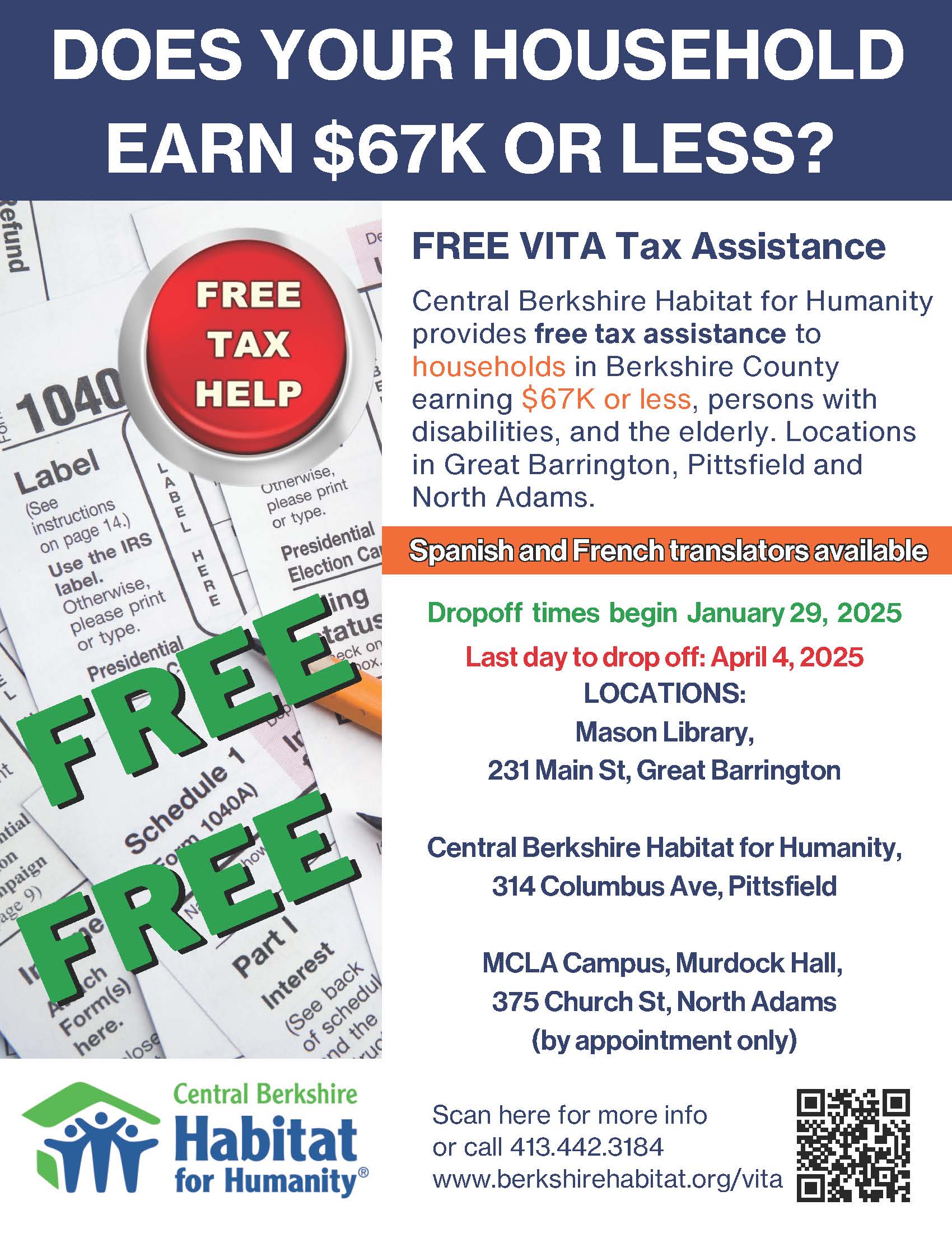 image of flyer for volunteer income tax assistance program
